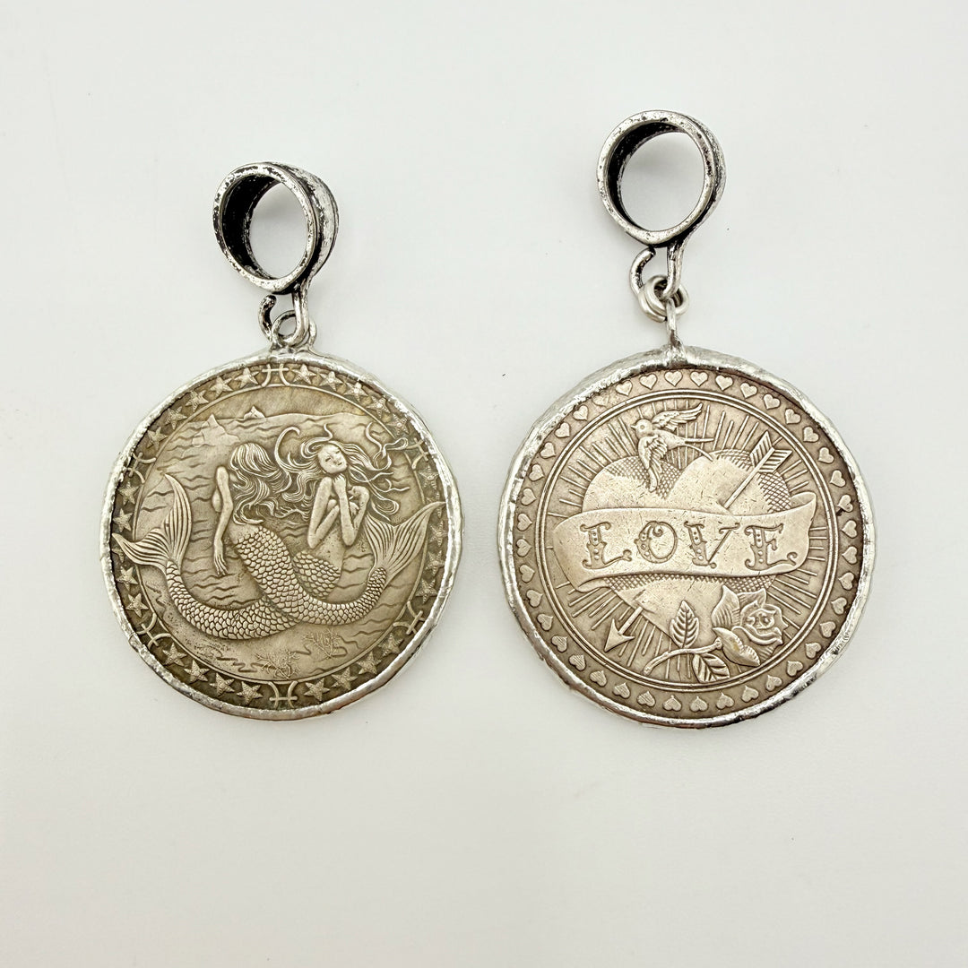 Storykeeper Coin Pendant Only – Mermaid or LOVE, 38mm