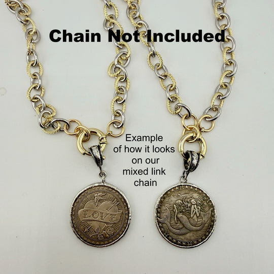 Storykeeper Coin Pendant Only – Mermaid or LOVE, 38mm
