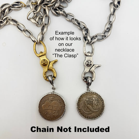 Storykeeper Coin Pendant Only – Mermaid or LOVE, 38mm