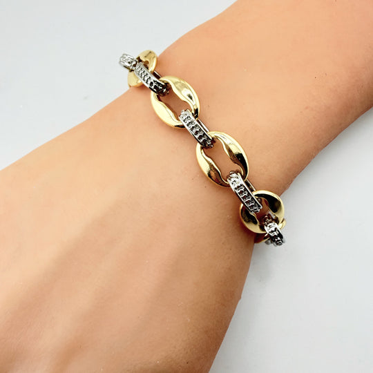 The Silver Lining | Two-Tone Link Bracelet
