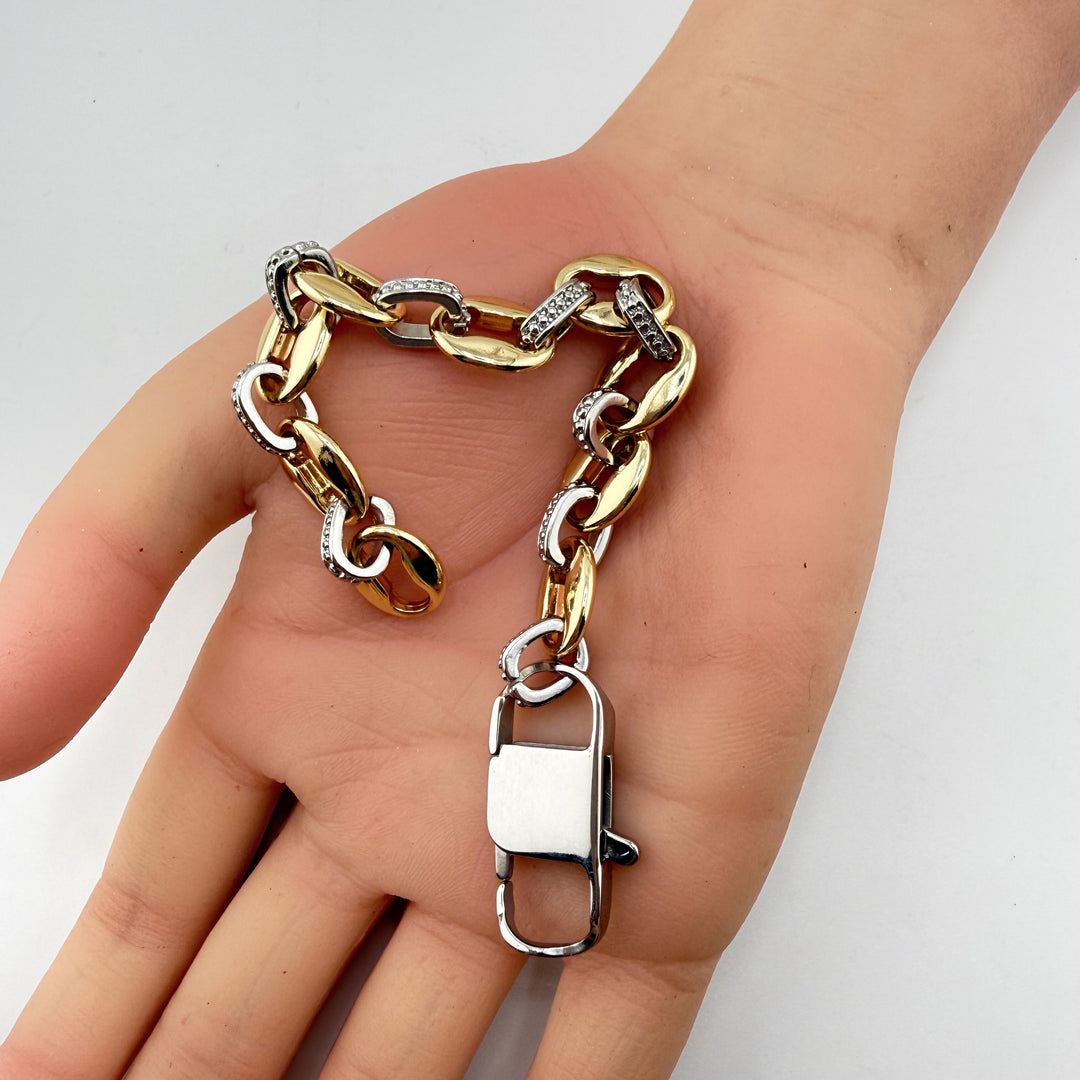 The Silver Lining | Two-Tone Link Bracelet