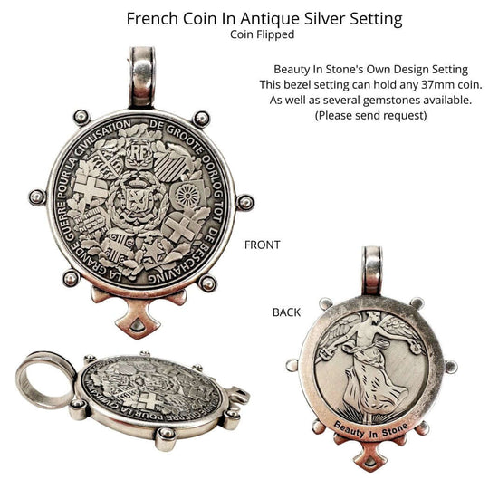 French Coin In Icon Setting Pendant Only