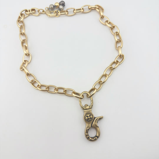 "The Clasp" – Oversized Lobster Pendant Chunky Chain Necklace