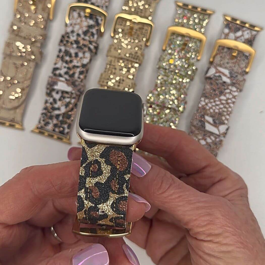 Metallic and sequin Apple watch bands