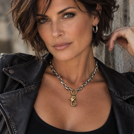 "The Clasp" – Oversized Lobster Pendant Chunky Chain Necklace