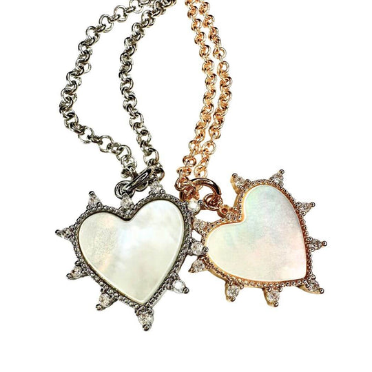 Mother Of Pearl Heart Necklace