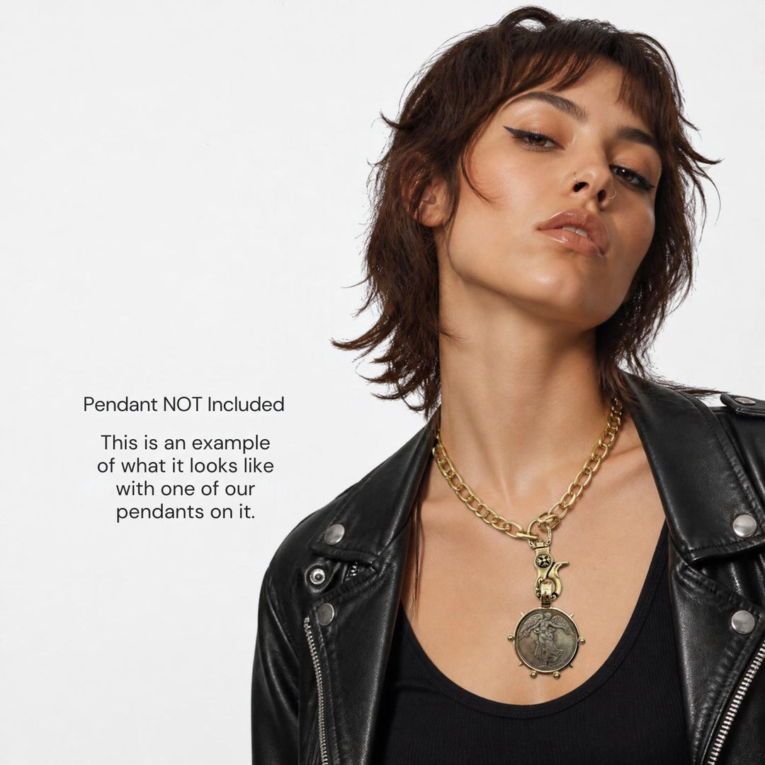 "The Clasp" – Oversized Lobster Pendant Chunky Chain Necklace