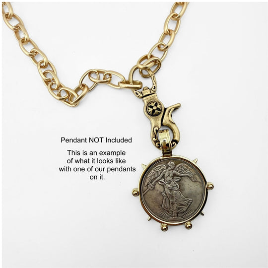 "The Clasp" – Oversized Lobster Pendant Chunky Chain Necklace