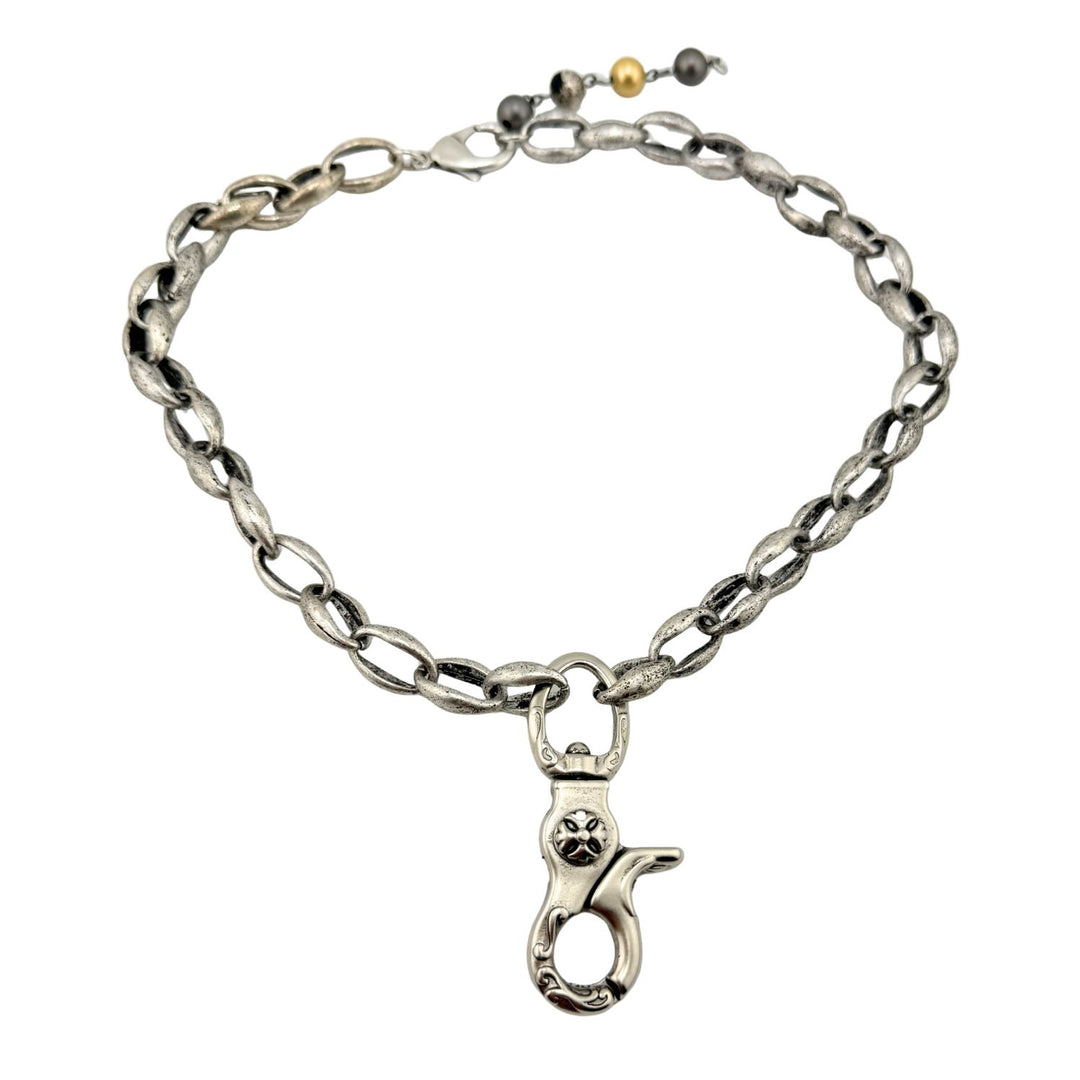 "The Clasp" – Oversized Lobster Pendant Chunky Chain Necklace