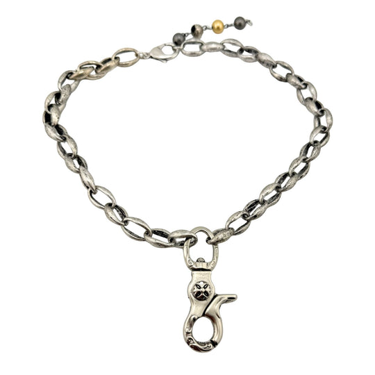 "The Clasp" – Oversized Lobster Pendant Chunky Chain Necklace