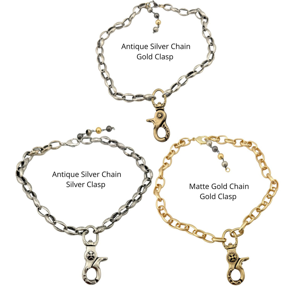 "The Clasp" – Oversized Lobster Pendant Chunky Chain Necklace