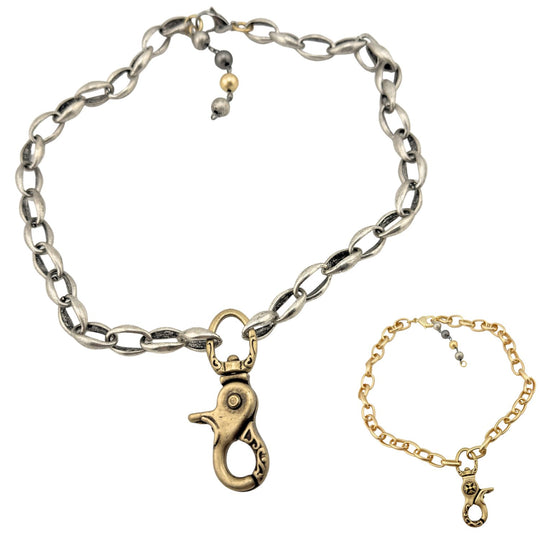 "The Clasp" – Oversized Lobster Pendant Chunky Chain Necklace