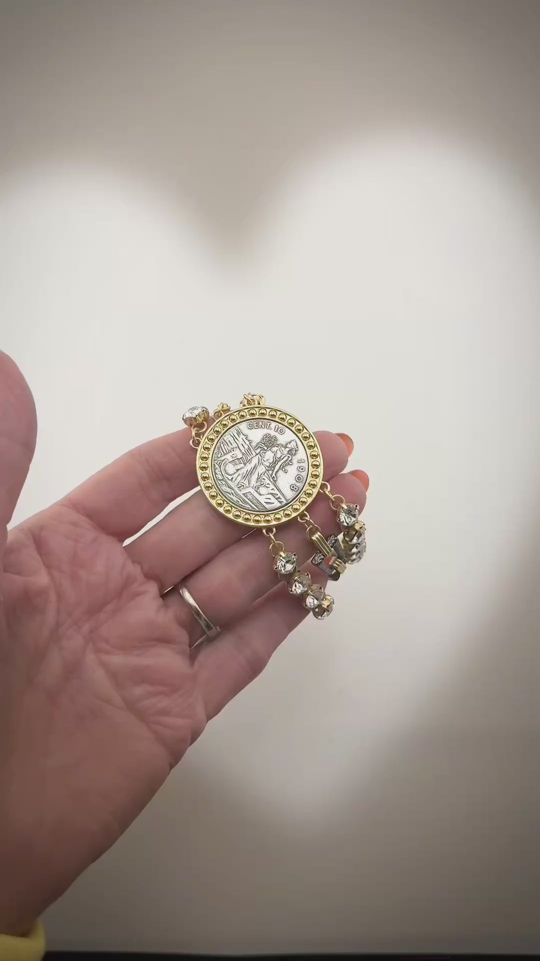 Gilded Relic – Artisan Mixed-Metal Coin Bracelet
