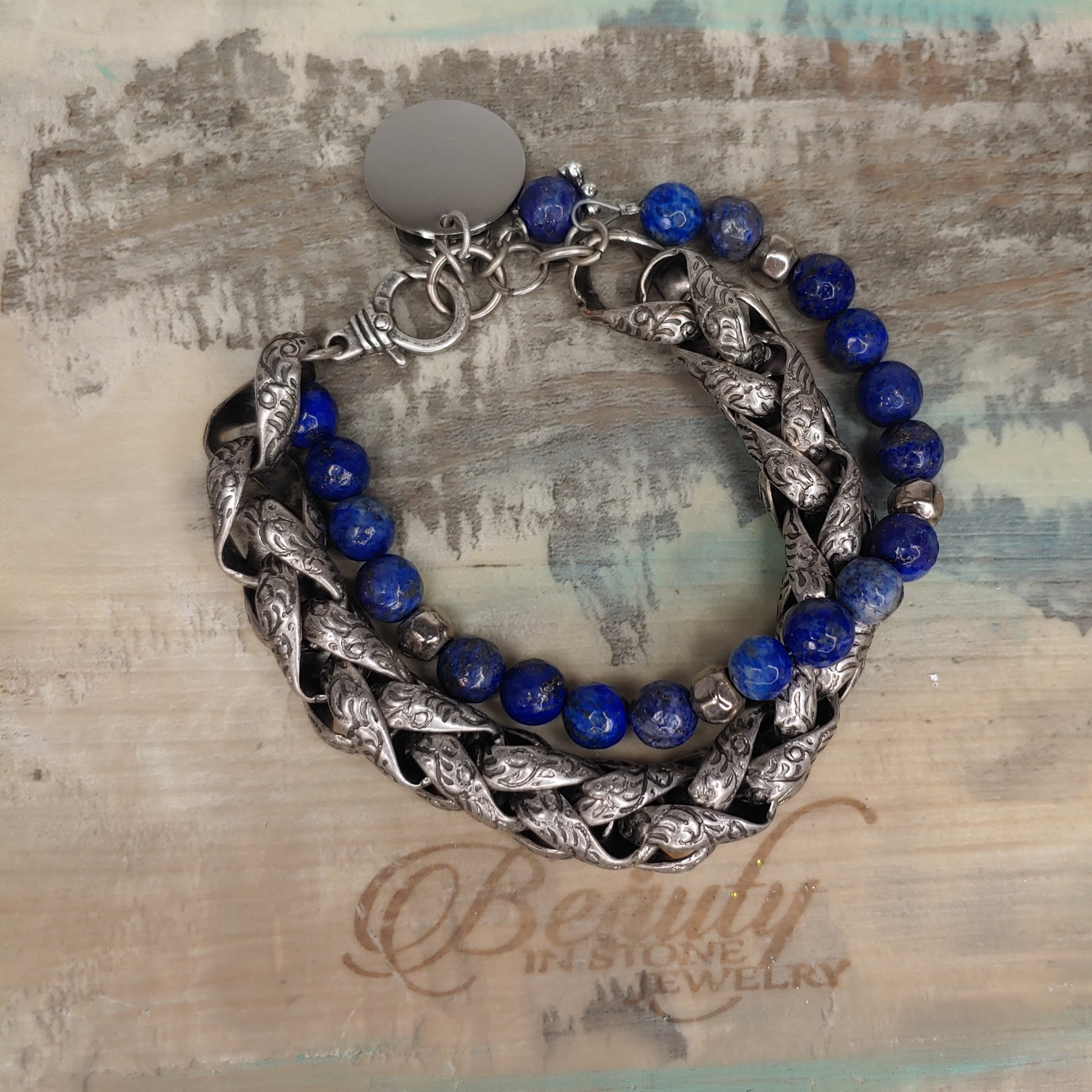 Fancy Rope & Sodalite Stone Bracelet, Beauty In Stone Jewelry at $129