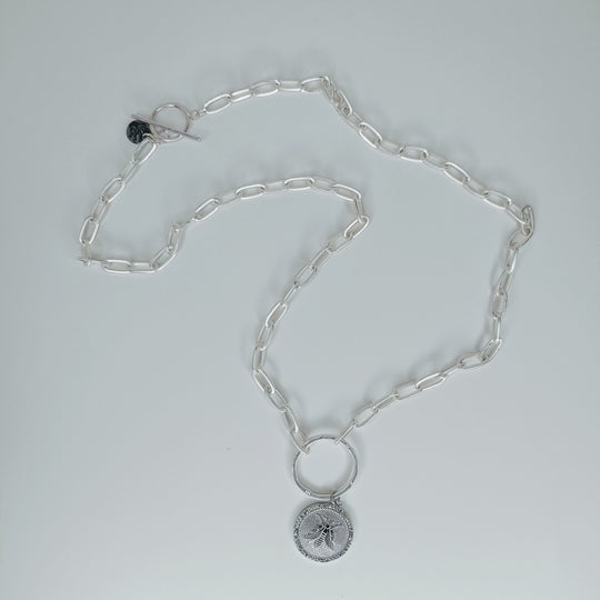 Bee Pendant On Matte Silver Chain Necklace, Beauty In Stone Jewelry at $89