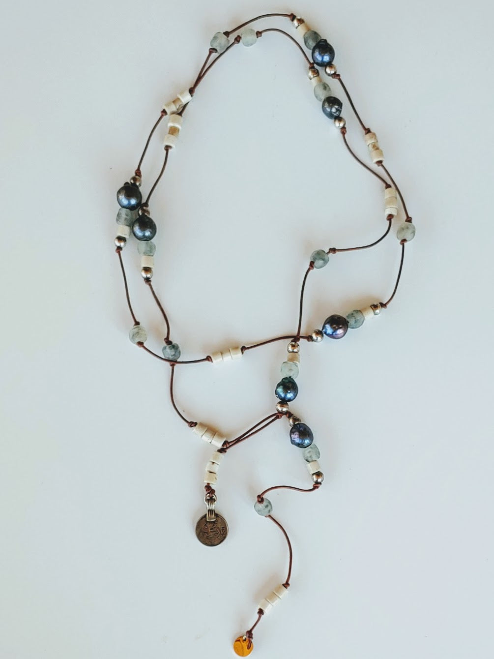 Peacock Pearl Lariat, Beauty In Stone Jewelry at $199