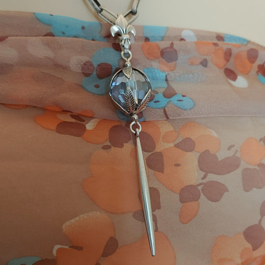 Blue Crystal Ball Necklace, Beauty In Stone Jewlery at $99