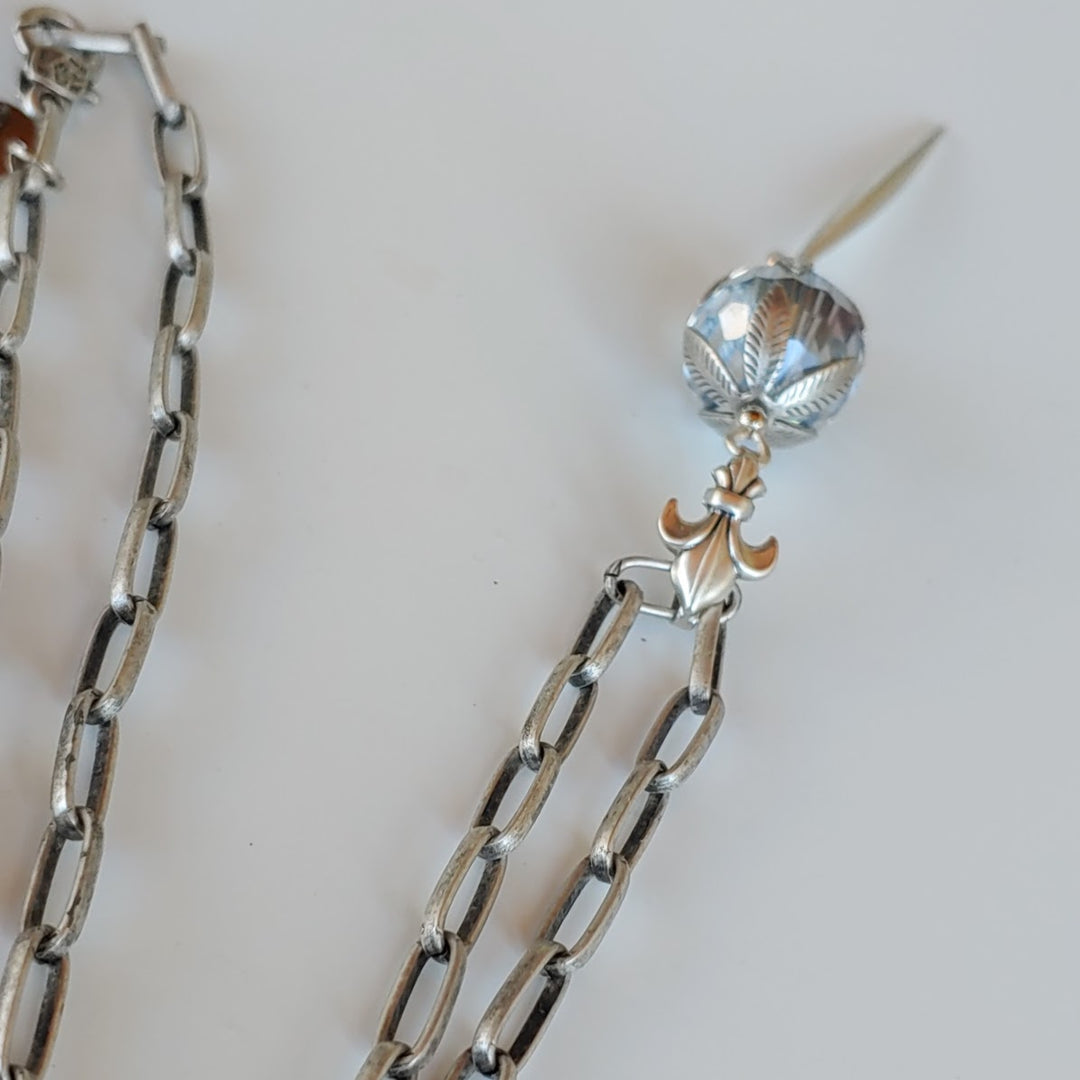 Blue Crystal Ball Necklace, Beauty In Stone Jewlery at $99