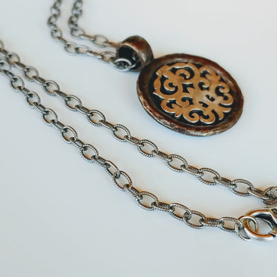 Pendant Necklace On Textured Chain, Beauty In Stone Jewlery at $89