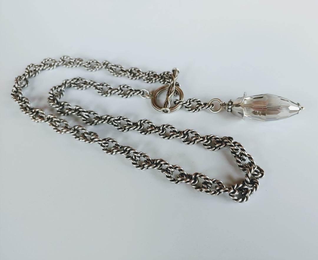 Thunder Crystal With Blue Or Silver Flash Necklace, Beauty In Stone Jewlery at $109