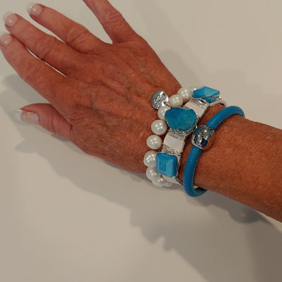 Turquoise Bracelet Stack Set, Beauty In Stone Jewelry at $150