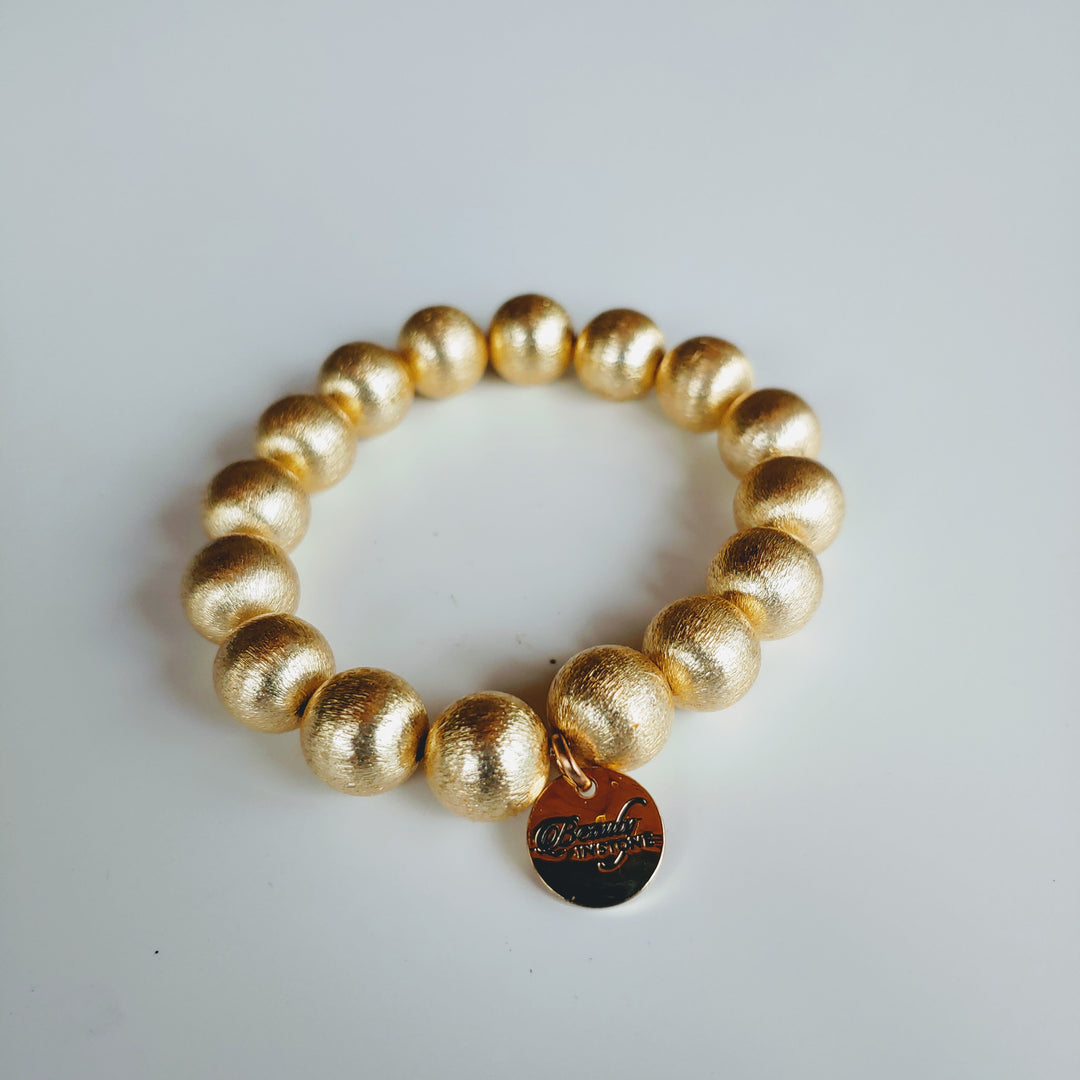 Beige, White, Gold Bracelet Stack Set, Beauty In Stone Jewelry at $60