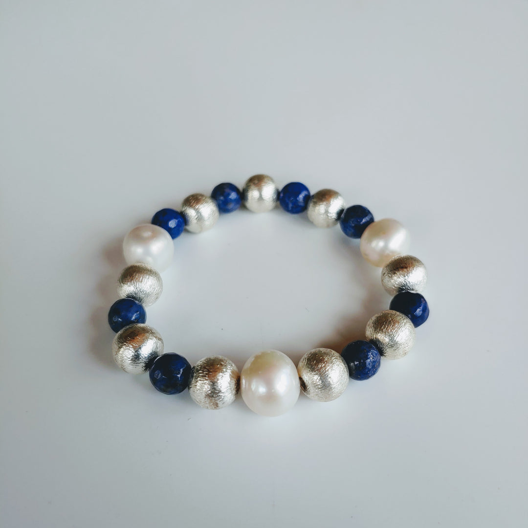 Blue, Silver, White Bracelet Stack Set, Beauty In Stone Jewelry at $60