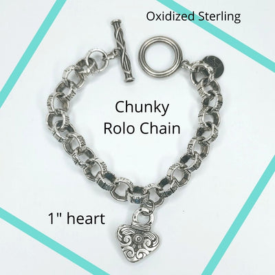 Dramatic Small Heart Chunky Bracelet, Beauty In Stone Jewelry at $89