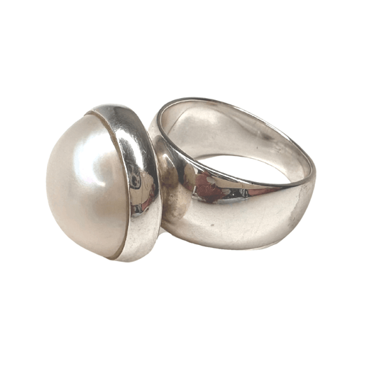 Mabe Pearl Cocktail Ring Sterling Silver