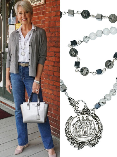 Three Graces Coin Necklace, Beauty In Stone Jewelry at $189