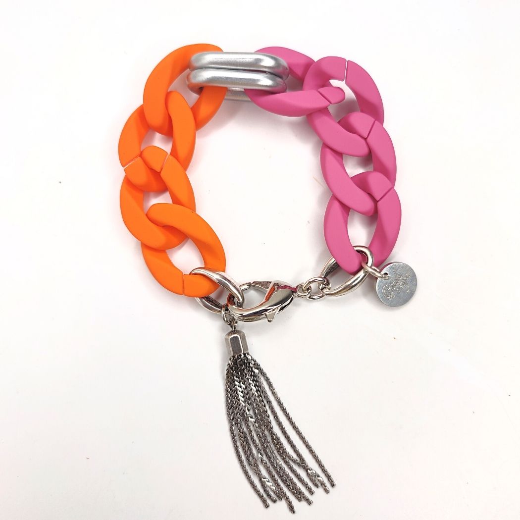 Silicone & Acrylic Link Bracelet Sorbet or Cocoa, Beauty In Stone Jewelry at $55