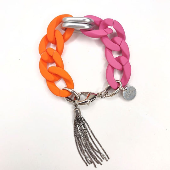 Silicone & Acrylic Link Bracelet Sorbet or Cocoa, Beauty In Stone Jewelry at $55