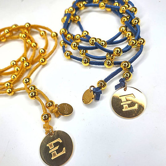 ETSU Gold Beaded Lariat Necklace