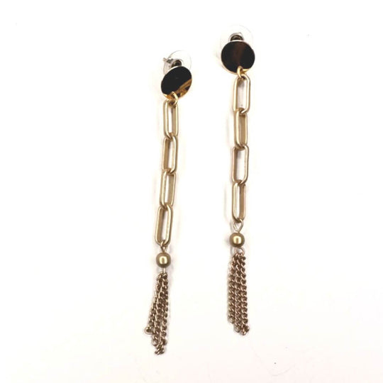 Paperclip Chain Drop Post Earring