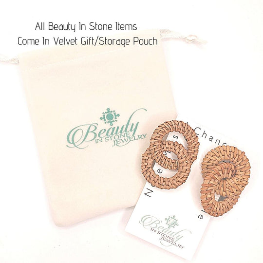 Rattan Earrings Style CHOICE, Beauty In Stone Jewelry at $35