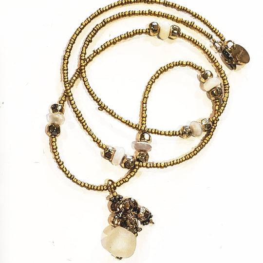 Matte Gold Cluster Drop Necklace, Beauty In Stone Jewelry at $99