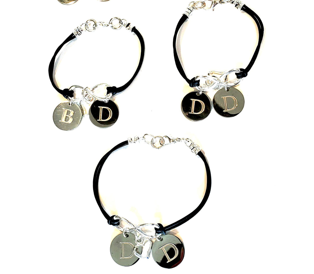 Personalized Leather Infinity Friendship Bracelet, Beauty In Stone Jewlery at $49