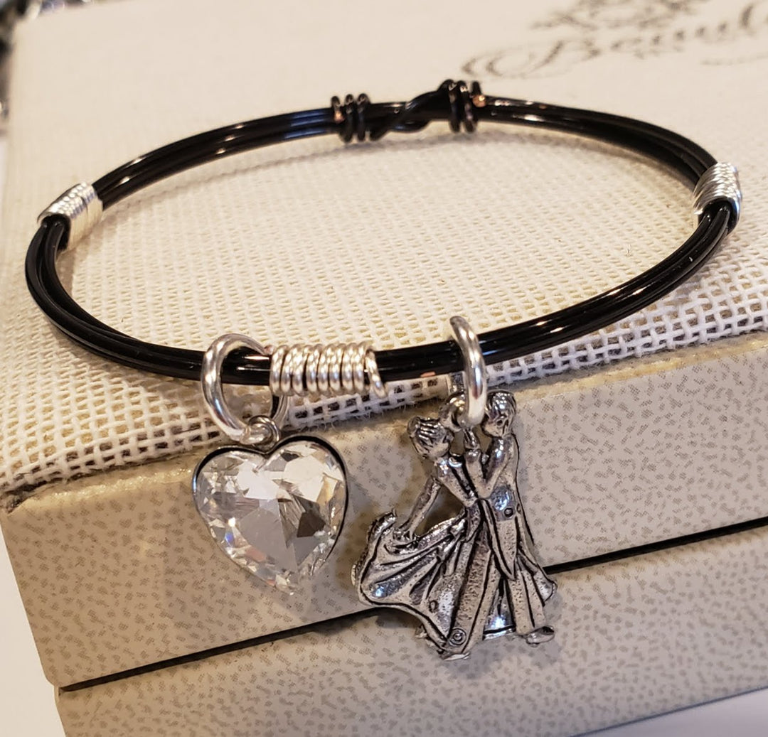 Ballroom Dance Lovers Bracelet Black, Beauty In Stone Jewelry at $55