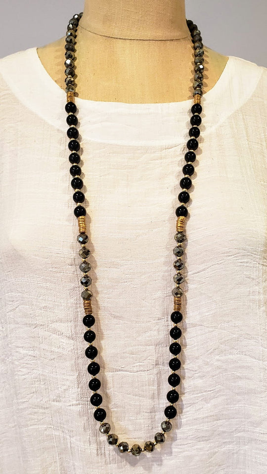 Dressy Chic Black Gemstone Necklace, Beauty In Stone Jewelry at $139