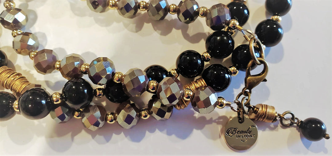 Dressy Chic Black Gemstone Necklace, Beauty In Stone Jewelry at $139