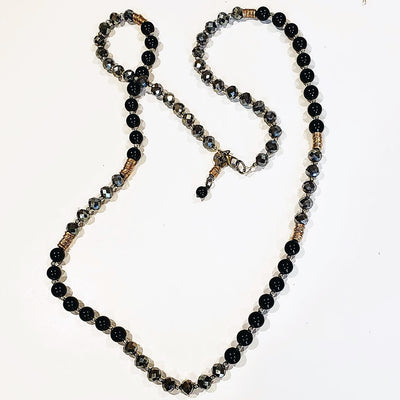 Dressy Chic Black Gemstone Necklace, Beauty In Stone Jewelry at $139