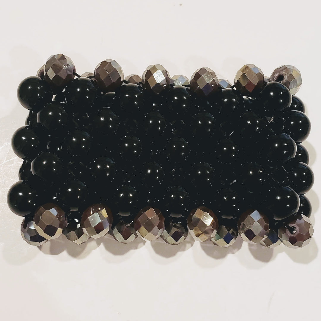 7 Row Gemstone Bracelet In  Black/Gray, Beauty In Stone Jewelry at $149