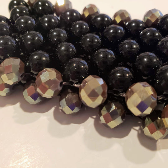 7 Row Gemstone Bracelet In  Black/Gray, Beauty In Stone Jewelry at $149