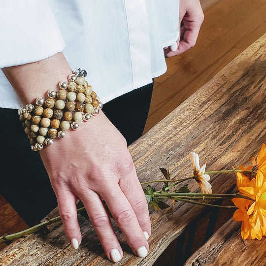 Band Of Glam Stone Cuff Bracelet Choose Color, Beauty In Stone Jewelry at $149