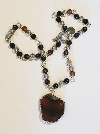 Brown Natural Gemstone Beaded Necklace, Beauty In Stone Jewelry at $139