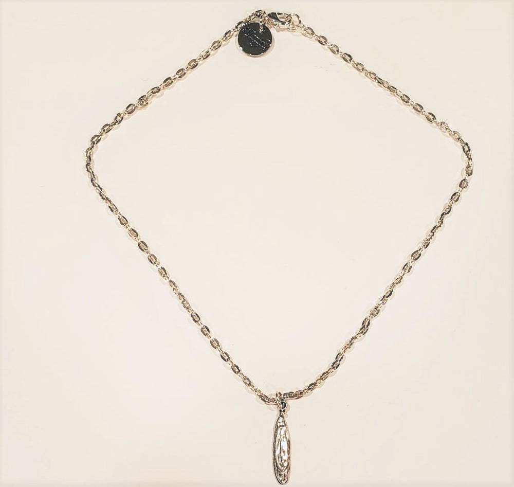 Short Silver Chain Necklace With Drop Pendant, Beauty In Stone Jewelry at $40