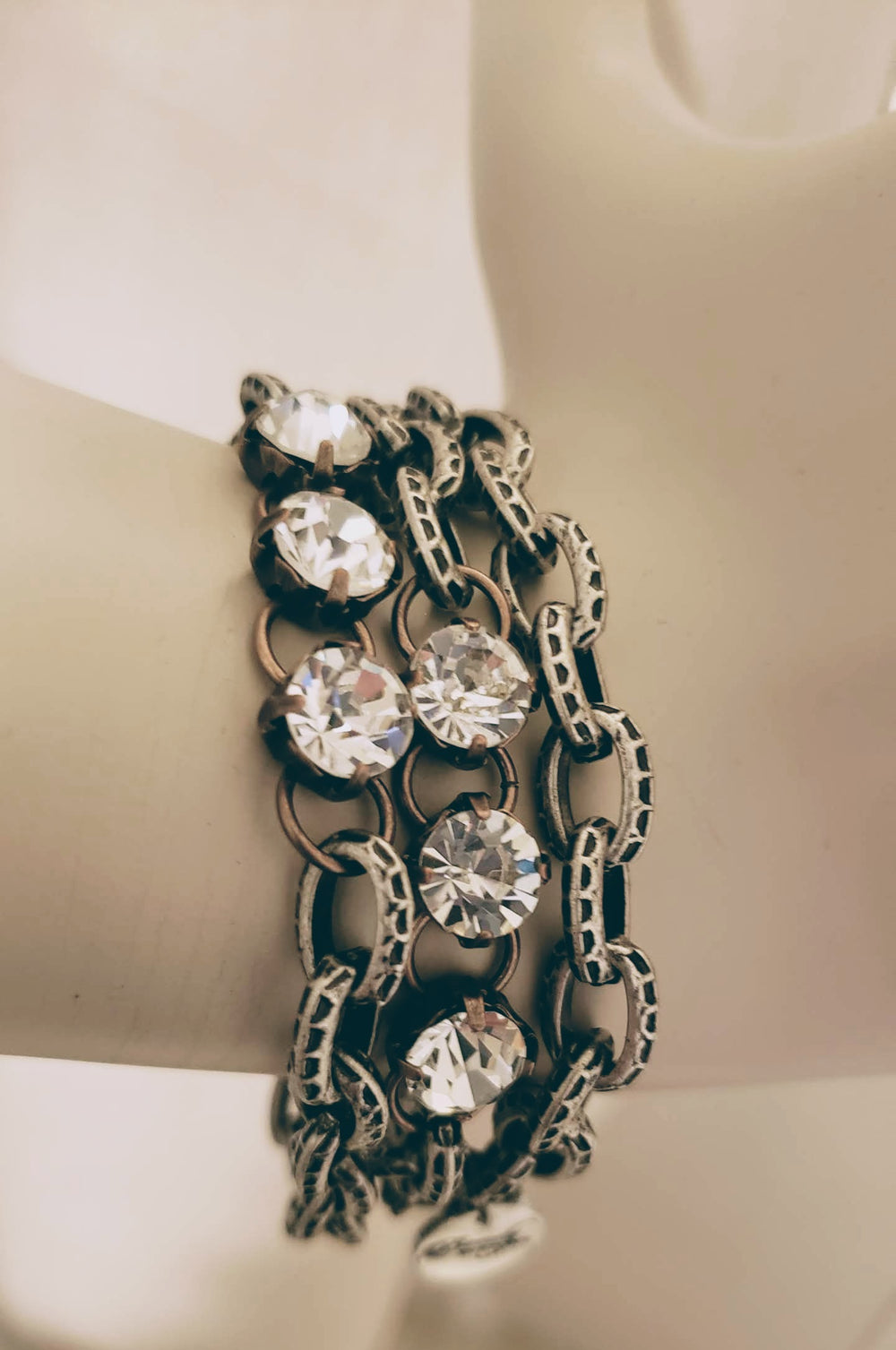 Chain Wrap Bracelet With Rhinestone Bling Two Tone, Beauty In Stone Jewelry at $138