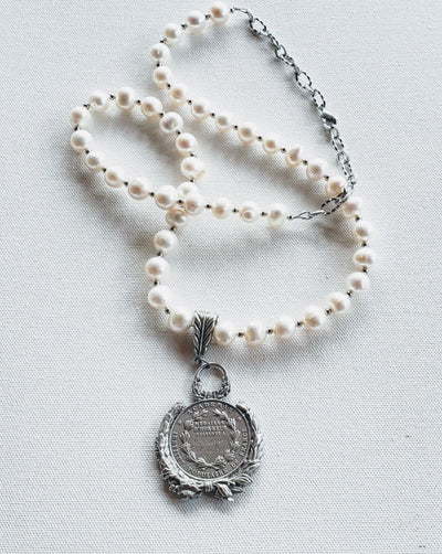 Freshwater Pearl Coin Necklace, Beauty In Stone Jewlery at $199