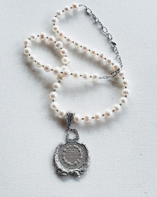 Freshwater Pearl Coin Necklace, Beauty In Stone Jewlery at $199