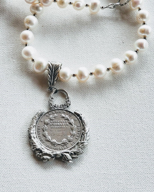 Freshwater Pearl Coin Necklace, Beauty In Stone Jewlery at $199